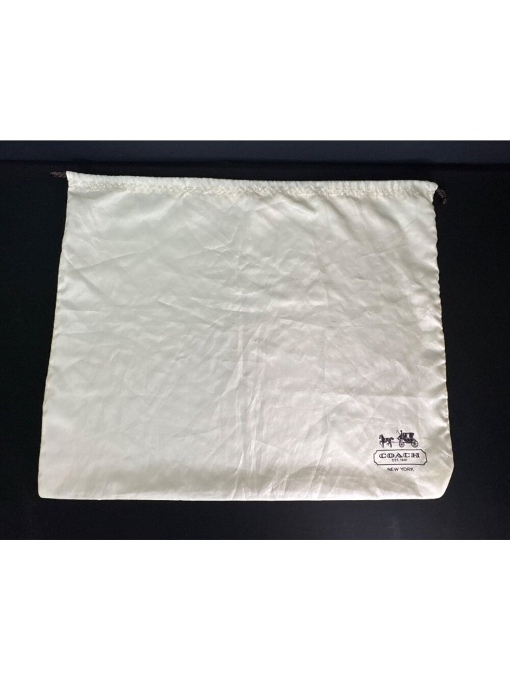 Coach Satin Dust Bag Drawstring Cream Ivory Storage Handbag Protection 19"x23" L